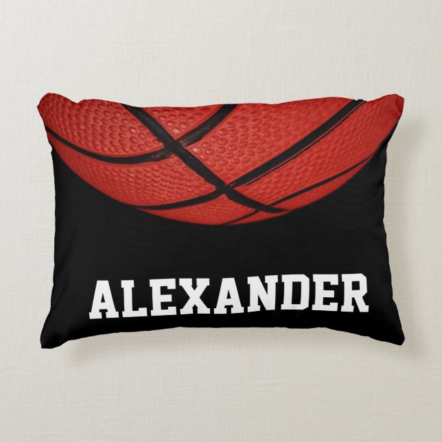 Coussins Décoratifs Basket-ball Personnalisé avec le nom et le numéro (Devant)