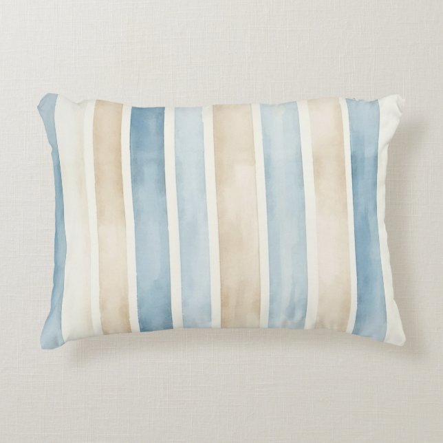 Coussins Décoratifs Beach Blue Cream Stripes (Devant)