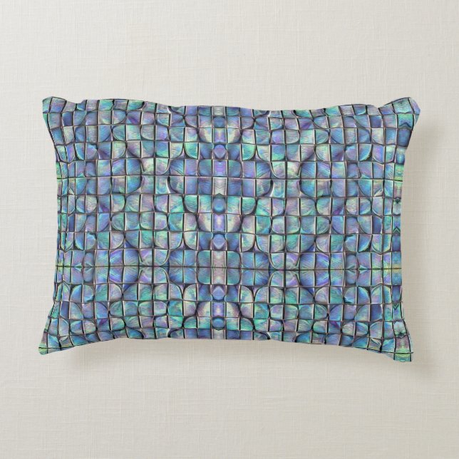 Coussins Décoratifs Beau violet turquoise vert abstrait double face (Dos)