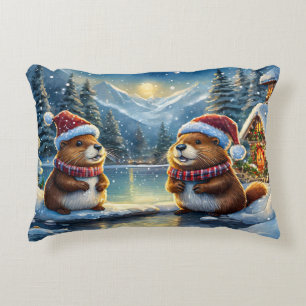 Coussins Décoratifs Beavers Holiday Design par Rich AMeN Gill