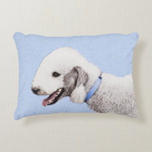 Coussins Décoratifs Bedlington Terrier Peinture - Art Chien original