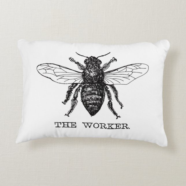 Coussins Décoratifs Bee Worker Honey Black Bumblebee (Dos)