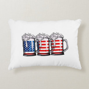 Coussins Décoratifs Beer American Flag 4 juillet Hommes Femmes Merica 