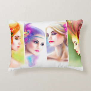 Coussins Décoratifs Belle Femme face collage