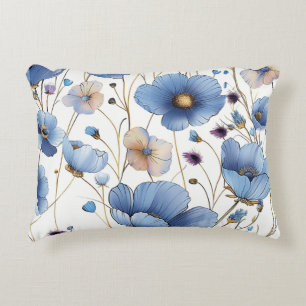 Coussins Décoratifs Belle fleur sauvage bleu clair