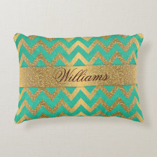 Coussins Décoratifs Belle parties scintillant en faux or du chevron zi