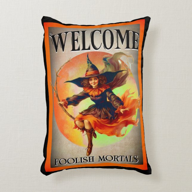 Coussins Décoratifs Bienvenue Mortal Halloween Witch (Devant(Vertical))