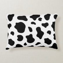 Black and White Cow Print Pillow Decorative Farmho