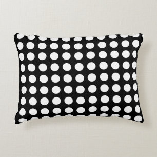 Coussins Décoratifs Blanc sur noir grand format Pois horizontaux