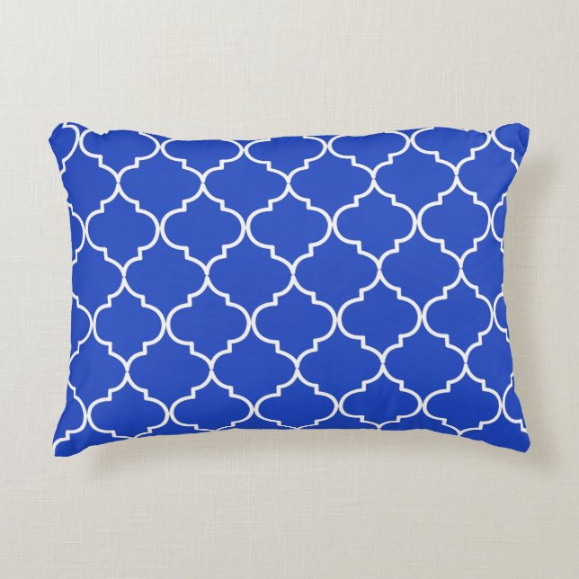 Coussins Décoratifs Bleu & Blanc Méditerranéen Motif marocain (Devant)
