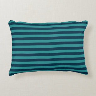 Coussins Décoratifs Bleu de Prusse et Rayures Sarcelle