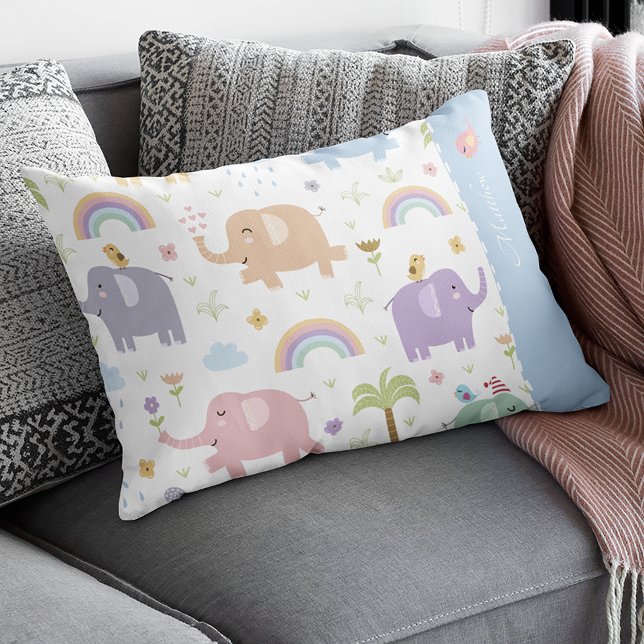 Coussins Décoratifs Blue Pastel Elephant Motif pour Little Boy (Créateur téléchargé)
