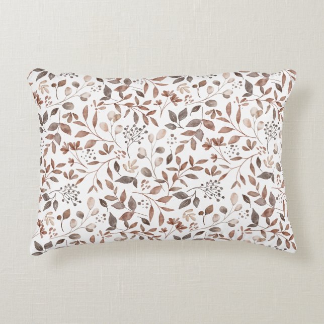Coussins Décoratifs Boho Brown Terracotta Feuilles botaniques (Devant)