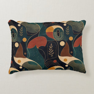 Coussins Décoratifs Boho Rétro Formes Organiques en Teal Terracotta Na