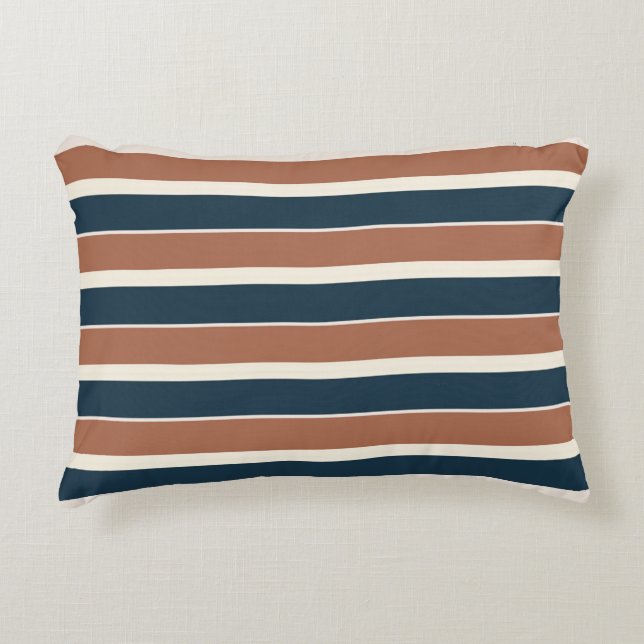 Coussins Décoratifs Boho Rustic et Navy Stripes (Devant)