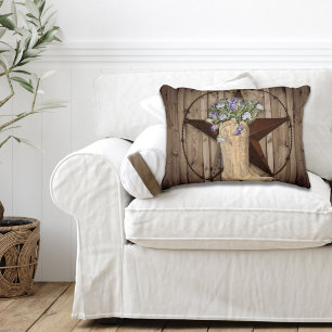 Coussins Décoratifs bois de grange rustique fleur sauvage cowboy weste