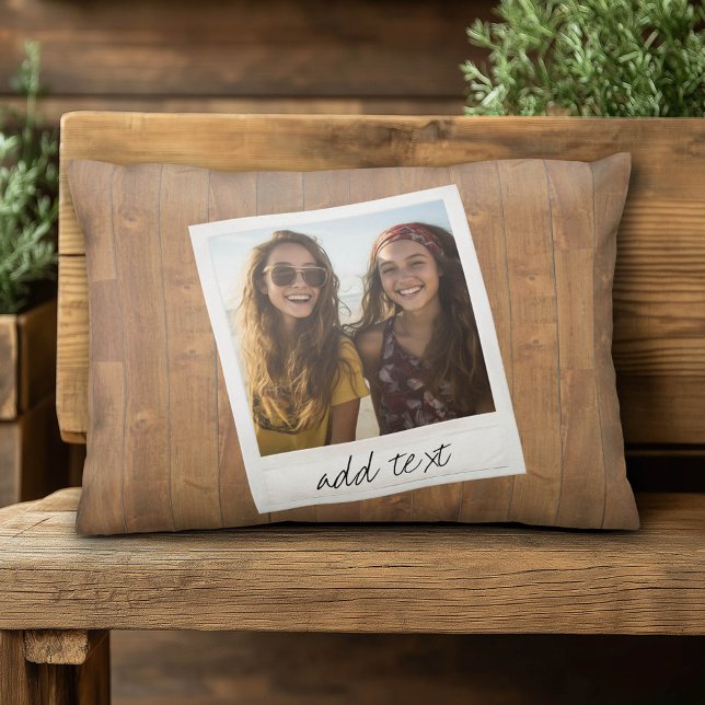 Coussins Décoratifs Bois rustique avec cadre photo Carré (Custom Pillow)