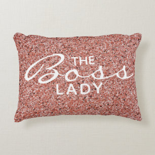 Coussins Décoratifs Boss Lady Typographie Script Rose Rose Parties sci