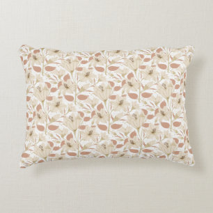 Coussins Décoratifs Botanique Blanc Beige Lily Floral
