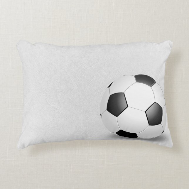 Coussins Décoratifs Boule De Football Sur Texture Blanche (Devant)