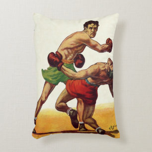 Coussins Décoratifs Boxe sportive vintage, boxeurs en combat