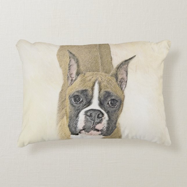 Coussins Décoratifs Boxer Peinture - Cute Original Chien Art (Devant)