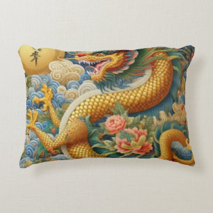 Coussins Décoratifs Breathe Fire Chinoiserie Dragon Gold