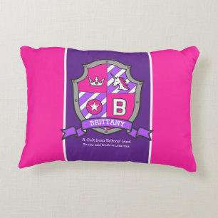 Coussins Décoratifs Bretagne nom signifiant lettre B crête rose licorn