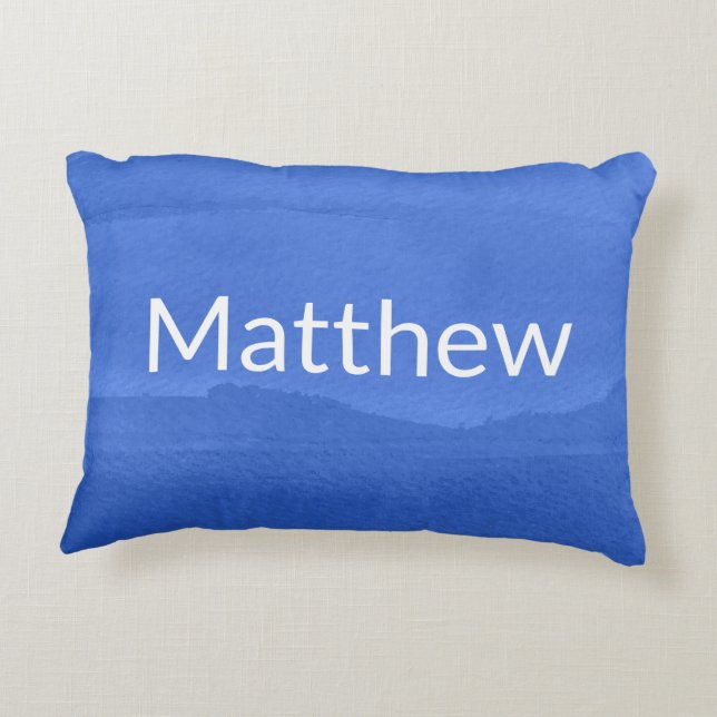 Coussins Décoratifs Bright Navy Ombre with Kids Name (Dos)