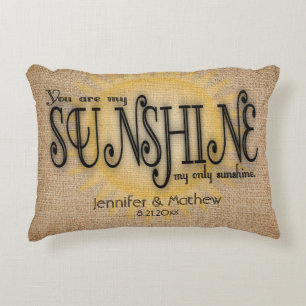 Coussins Décoratifs Burlap Sunshine Rustique Mariage