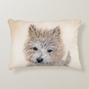 Coussins Décoratifs Cairn Terrier Peinture Chiot - Art Chien original