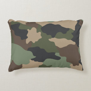 Coussins Décoratifs Camouflage Bois Camo Kaki Vert Tan Noir
