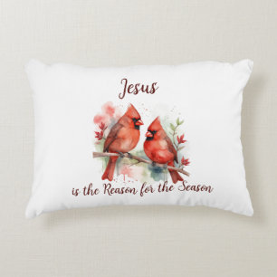 Coussins Décoratifs Cardinal Rouge de Noël Jésus Raison de la Saison