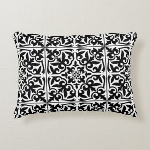 Coussins Décoratifs Carreau marocain - noir sur fond blanc