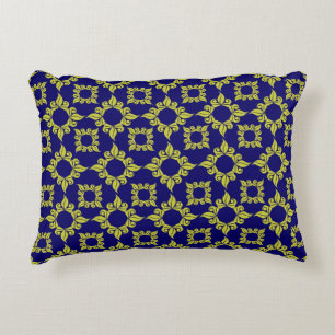 Coussins Décoratifs Carreau Méditerranéen Luxueux Bleu Jaune
