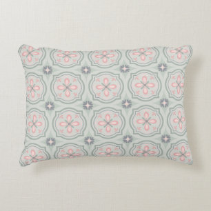 Coussins Décoratifs Carreaux Floraux Pastel Vert