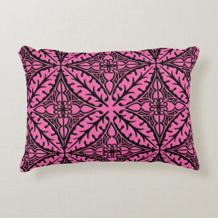 Coussins Décoratifs Carreaux marocains - rose fuchsia et noir
