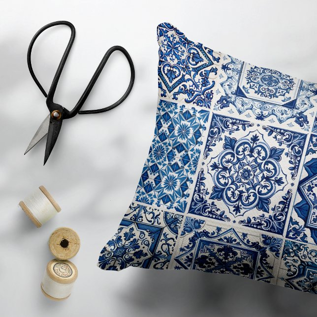 Coussins Décoratifs Carrelage méditerranéen, Portugais, Azulejo, Majol (Créateur téléchargé)
