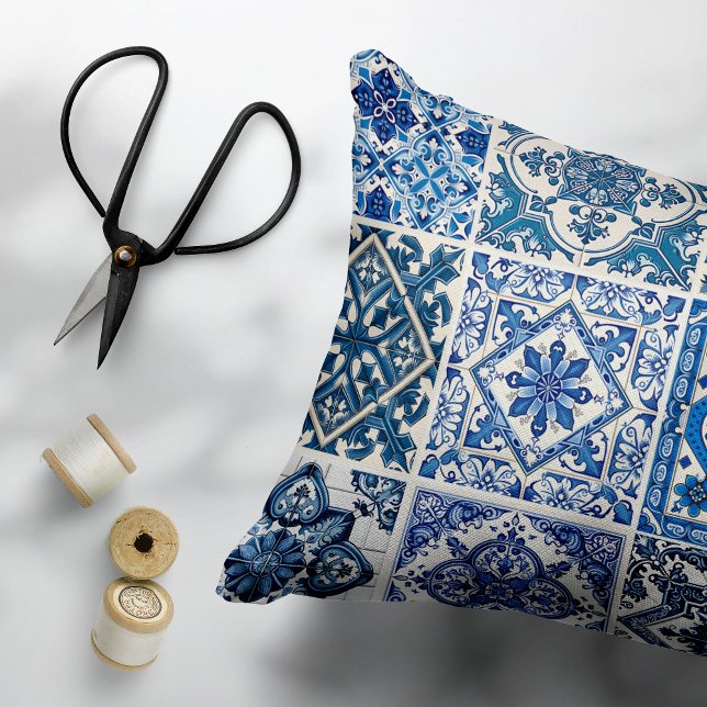 Coussins Décoratifs Carrelage méditerranéen, Portugais, Azulejo, Majol (Créateur téléchargé)