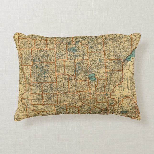 Coussins Décoratifs Carte de route du Minnesota (Devant)