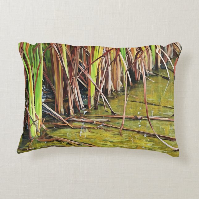 Coussins Décoratifs Cattails Sur L'Étang (Dos)