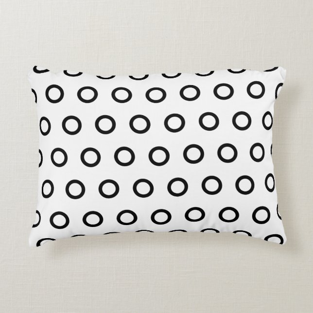 Coussins Décoratifs Cercles blancs et noirs (Devant)