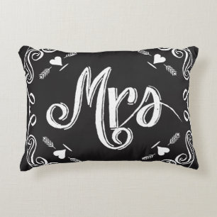 Coussins Décoratifs Chalkboard Mme 2e Anniversaire Mariage