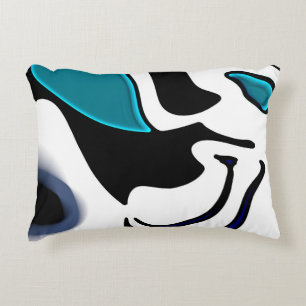 Coussins Décoratifs Charge de profondeur : noir, blanc et bleu Abstrai