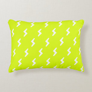 Coussins Décoratifs Chartreuse, néon vert blanc tonnerre motif