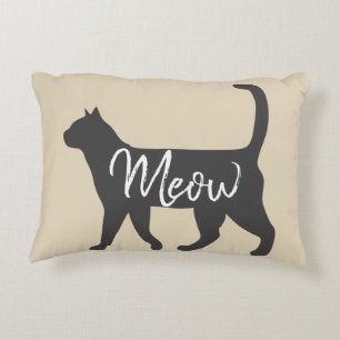 Coussins Décoratifs Chat gris tendance Silhouette & Taupe Meow