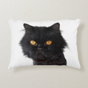 Coussins Décoratifs Chat Perse Noir Aux Yeux Jaunes