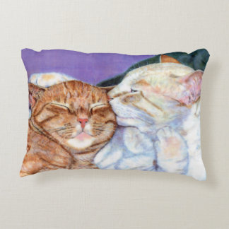 Coussins Décoratifs Chat tigré orange et baiser blanc d'amour de chat