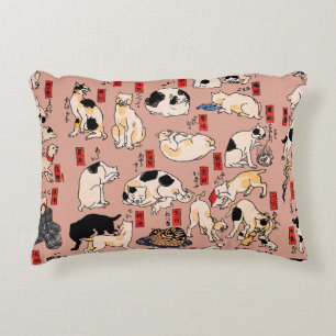 Coussins Décoratifs Chaton de style Ukiyo-e Japonais Vintage : Kuniyos