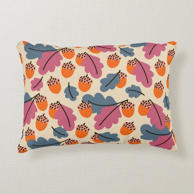 Coussins Décoratifs Chêne d'automne : Feuilles et Motifs d'Acorns (Devant)